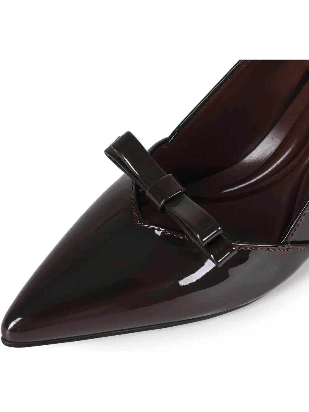 Women's Coffee Comfortable Slingback Closed Pointed Toe 3 inch Kitten Heels Pump
